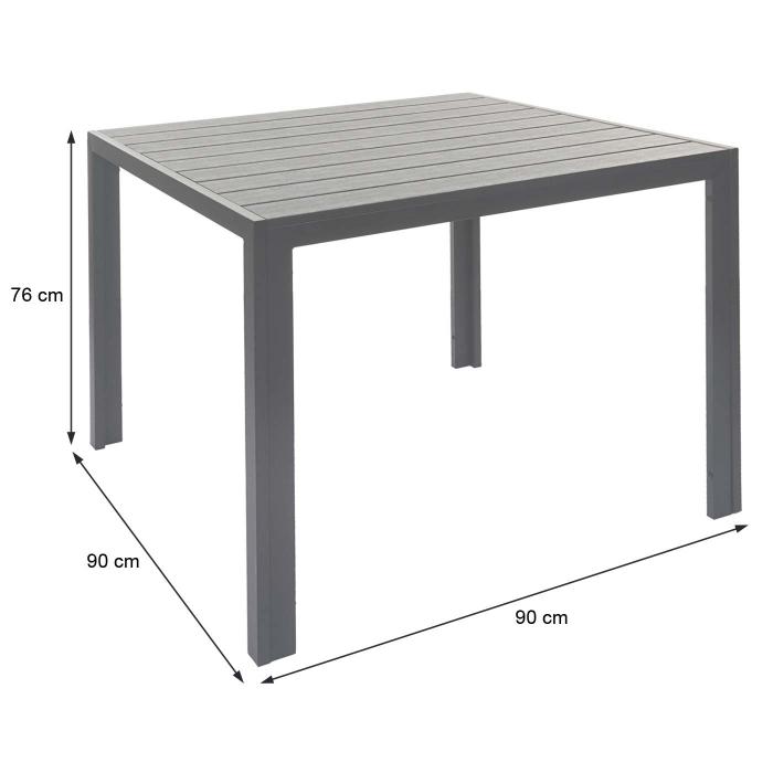 B-Ware (Befestigung abgebrochen SK2) | Gartentisch HWC-F90, Bistrotisch, WPC-Tischplatte 90x90cm ~ grau
