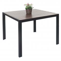 Gartentisch HWC-F90, Bistrotisch, WPC-Tischplatte 90x90cm ~ braun