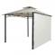 Pergola HWC-F94, Garten Pavillon, Stahl bewegliche Seitenwand 2,5x2,5m ~ creme-beige