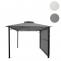 Pergola HWC-F94, Garten Pavillon, Stahl bewegliche Seitenwand 2,5x2,5m ~ grau