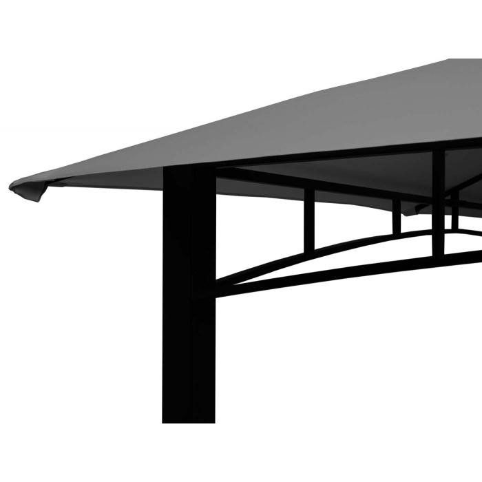 Pergola HWC-F94, Garten Pavillon, Stahl bewegliche Seitenwand 2,5x2,5m ~ grau
