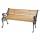 Gartenbank HWC-F98, Sitzbank Parkbank Holzbank, 2-Sitzer Gusseisen Holz 125cm 20kg ~ hellbraun