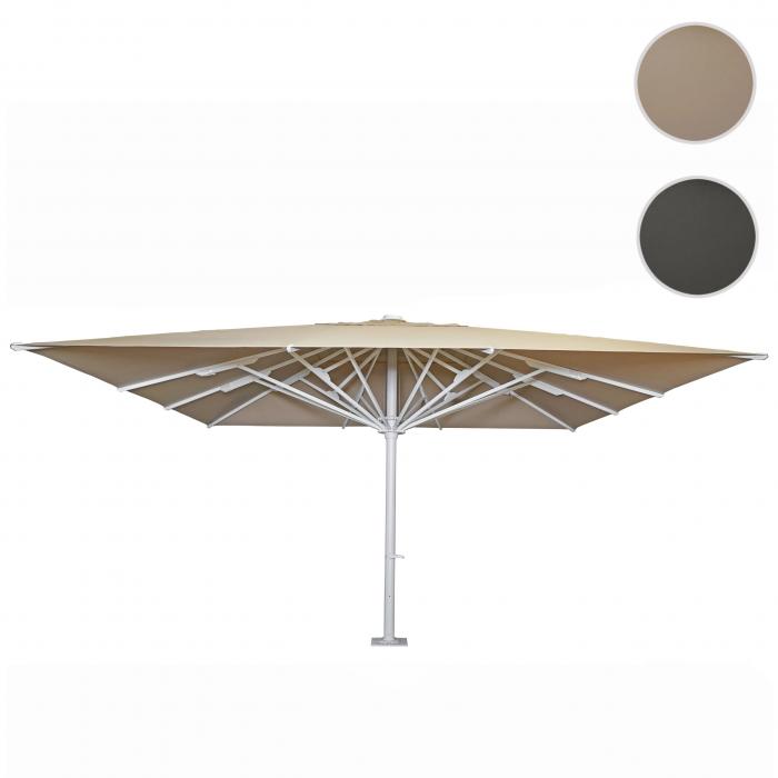 Gastronomie-Luxus-Sonnenschirm HWC-D20b, XXL-Schirm Marktschirm, 5x5m (7,2m) Polyester/Alu 75kg ~ beige