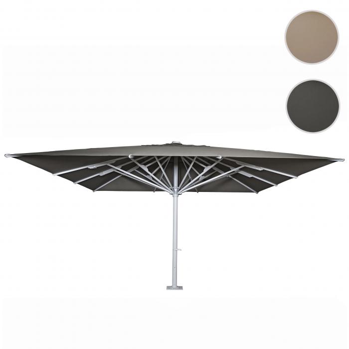 Gastronomie-Luxus-Sonnenschirm HWC-D20b, XXL-Schirm Marktschirm, 5x5m (7,2m) Polyester/Alu 75kg ~ anthrazit