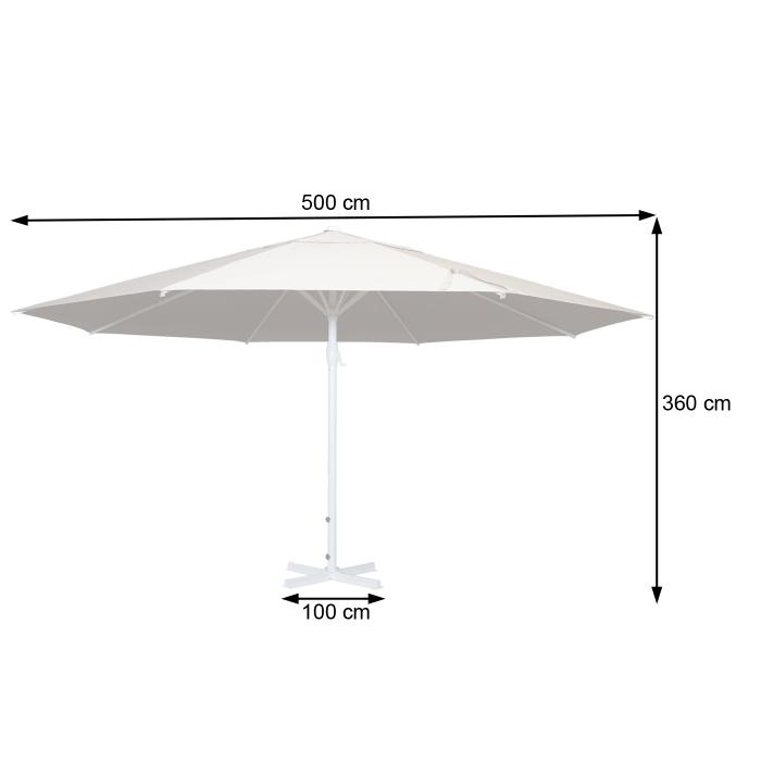 Sonnenschirm Meran II, Gastronomie Marktschirm,  5m Polyester/Alu Mast wei 28kg ~ rot ohne Stnder