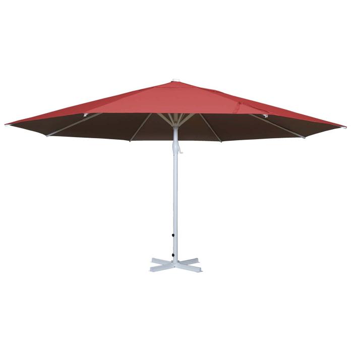 Sonnenschirm Meran II, Gastronomie Marktschirm,  5m Polyester/Alu Mast wei 28kg ~ rot ohne Stnder