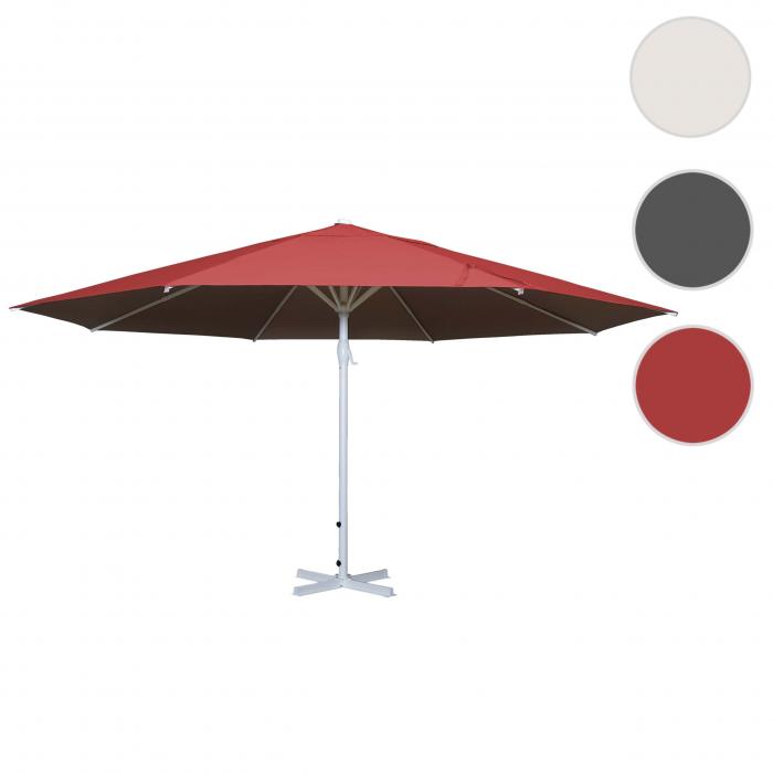 Sonnenschirm Meran II, Gastronomie Marktschirm,  5m Polyester/Alu Mast wei 28kg ~ rot ohne Stnder
