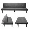 3er-Sofa HWC-G11, Couch Schlafsofa Gästebett Bettsofa Klappsofa, Schlaffunktion 195cm ~ Kunstleder, schwarz