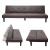 3er-Sofa HWC-G11, Couch Schlafsofa Gstebett Bettsofa Klappsofa, Schlaffunktion 195cm ~ Kunstleder, braun