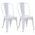 2er-Set Stuhl HWC-A73, Bistrostuhl Stapelstuhl, Metall Industriedesign stapelbar ~ weiß