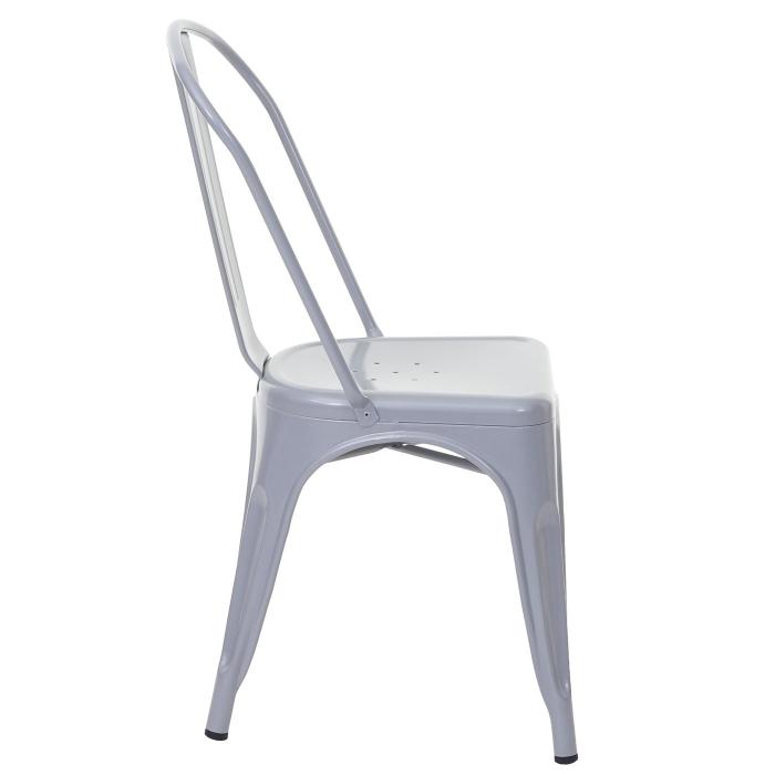 2er-Set Stuhl HWC-A73, Bistrostuhl Stapelstuhl, Metall Industriedesign stapelbar ~ grau