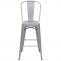 2er-Set Barhocker HWC-A73, Barstuhl Tresenhocker mit Lehne, Metall Industriedesign ~ grau
