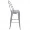 2er-Set Barhocker HWC-A73, Barstuhl Tresenhocker mit Lehne, Metall Industriedesign ~ grau