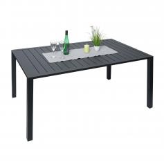 Gartentisch HWC-G12, Balkontisch Tisch, Alu 150x90cm ~ schwarz