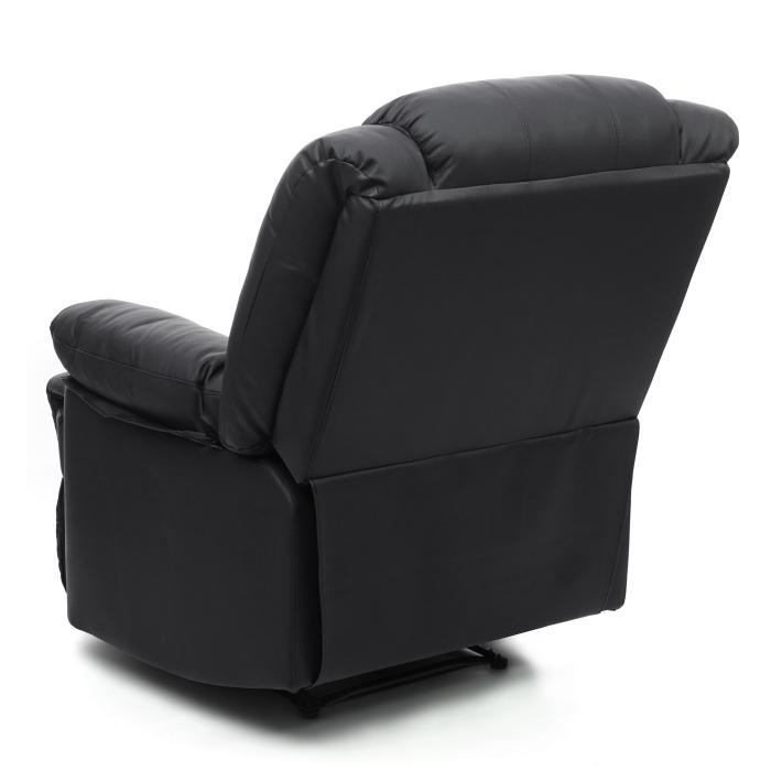 Fernsehsessel HWC-G15, Relaxsessel Liege Sessel, Leder + Kunstleder 101x87x100cm ~ schwarz
