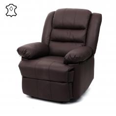 B-Ware (zekratzt SK2) | Fernsehsessel HWC-G15, Relaxsessel Liege Sessel, Leder + Kunstleder 101x87x100cm