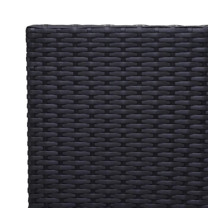 Poly-Rattan Garnitur HWC-G16, Garten-/Lounge-Set, Gastronomie 2er Sofa 2xSessel Couchtisch ~ schwarz, Kissen hellgrau