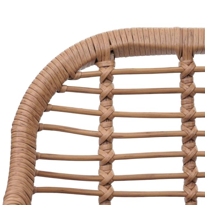 Poly-Rattan Garnitur HWC-G17, Balkon-Set Gartengarnitur Sitzgruppe Stuhl, Seil ~ naturfarben, Kissen anthrazit