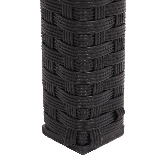 Defekte Ware (Tischplatte beschdigt SK4) | Poly-Rattan Tisch HWC-G19, Gartentisch Balkontisch, 120x75cm ~ schwarz