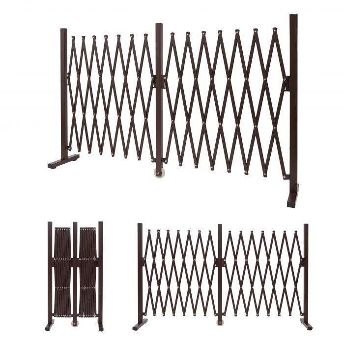 Defekte Ware (Nieten rausgerissen SK4) | Absperrgitter HWC-B34, Zaun, Alu ausziehbar braun ~ Hhe 103cm, Breite 52-400cm