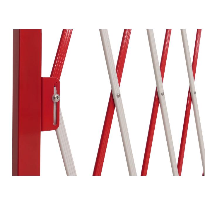 Alu Absperrgitter HWC-B34, Zaun Schutzgitter Scherengitter Trenngitter, ausziehbar 103x53-411cm ~ rot-wei