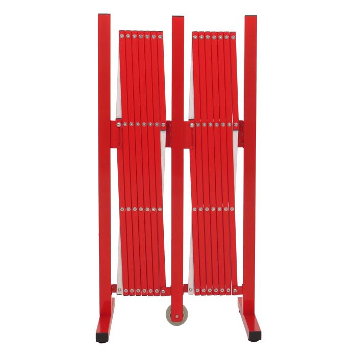 Alu Absperrgitter HWC-B34, Zaun Schutzgitter Scherengitter Trenngitter, ausziehbar 103x53-411cm ~ rot-wei