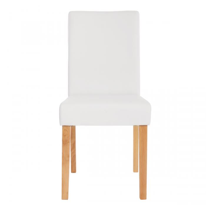4er-Set Esszimmerstuhl Stuhl Küchenstuhl Littau ~ Kunstleder, weiß matt,  helle Beine von Heute-Wohnen