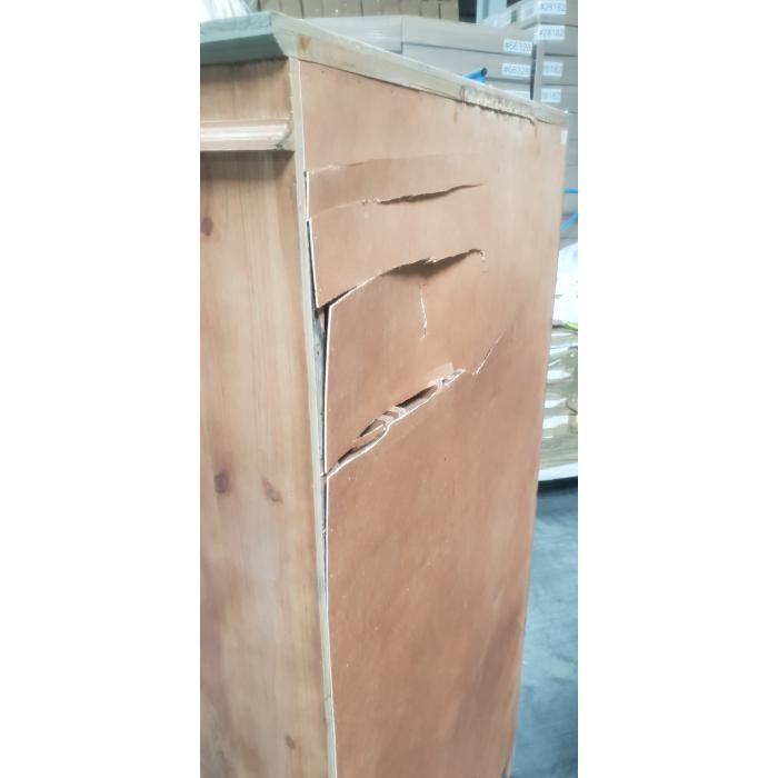 B-Ware (Rckwand gebrochen SK4) | Apotheker-Schrank HWC-A43, Kommode, Tanne Holz massiv Vintage Shabby-Look 152x81x34cm