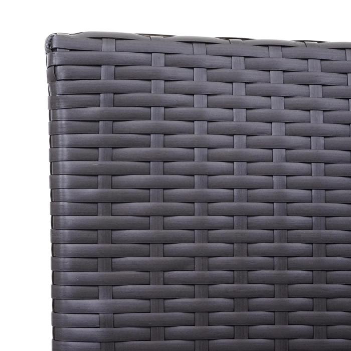 Poly-Rattan Balkonset HWC-G27, Sitzgarnitur Gartengarnitur, 2xSessel+Tisch ~ grau, Kissen creme
