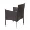 Poly-Rattan Balkonset HWC-G27, Sitzgarnitur Gartengarnitur, 2xSessel+Tisch ~ grau, Kissen creme