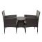 Poly-Rattan Balkonset HWC-G27, Sitzgarnitur Gartengarnitur, 2xSessel+Tisch ~ grau, Kissen creme