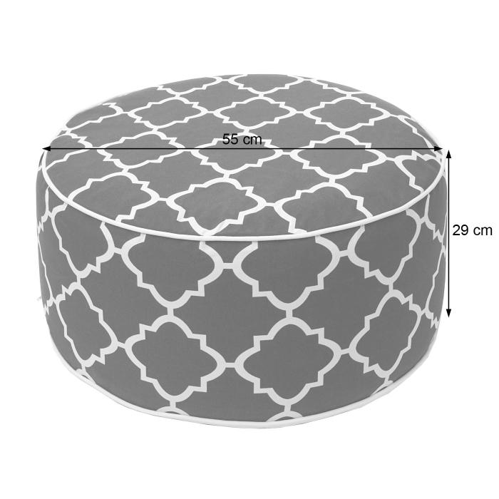 Sitzhocker HWC-G31, Pouf Sitzkissen Sitzsack Gartenhocker, aufblasbar In-/Outdoor Spun Poly 29x55cm ~ Blatt-Design