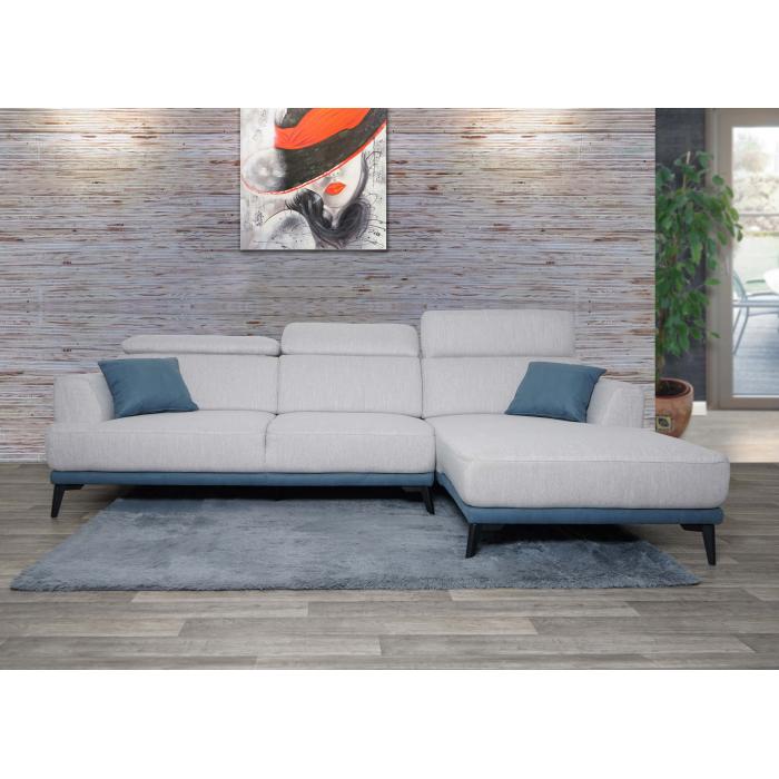 Sofa HWC-G44, Ecksofa L-Form, Liegeflche Nosagfederung Taschenfederkern Teppich verstellbar 277cm ~ rechts, hellgrau