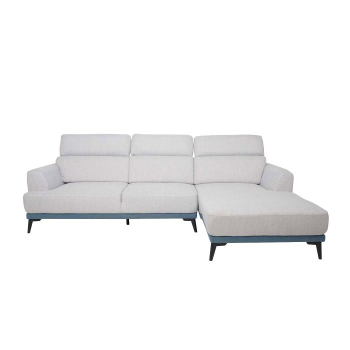 Sofa HWC-G44, Ecksofa L-Form 3-Sitzer, Liegeflche Nosagfederung Taschenfederkern verstellbar 277cm ~ rechts, hellgrau