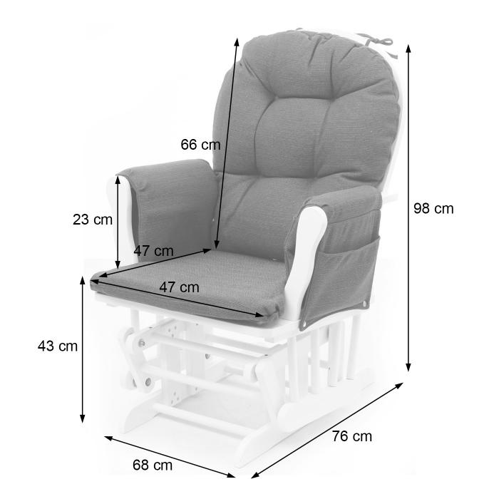 Relaxsessel HWC-C76, Schaukelstuhl Sessel Schwingstuhl mit Hocker ~ Stoff/Textil, braun, Gestell braun