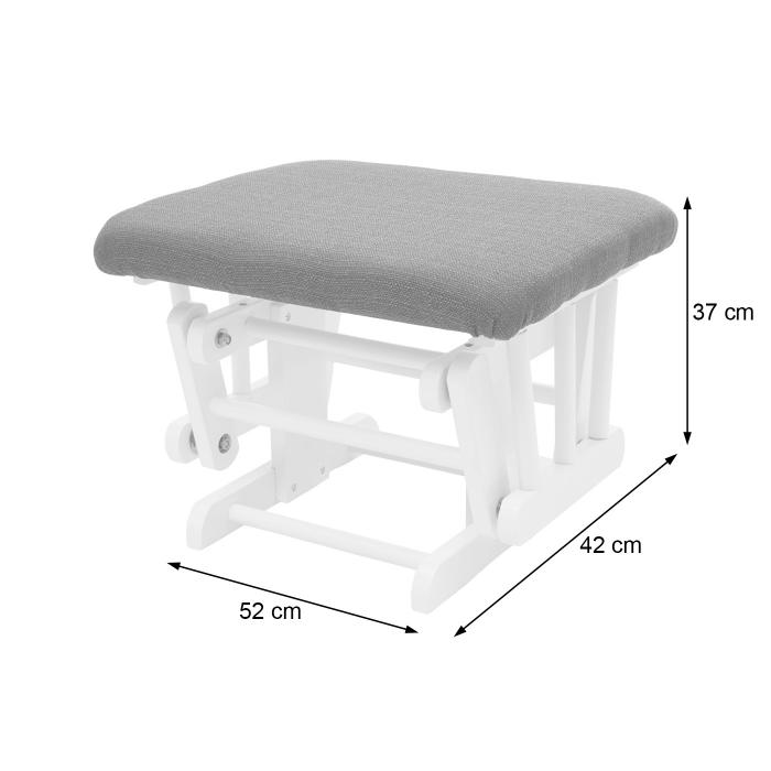 Relaxsessel HWC-C76, Schaukelstuhl Sessel Schwingstuhl mit Hocker ~ Stoff/Textil, hellgrau, Gestell wei