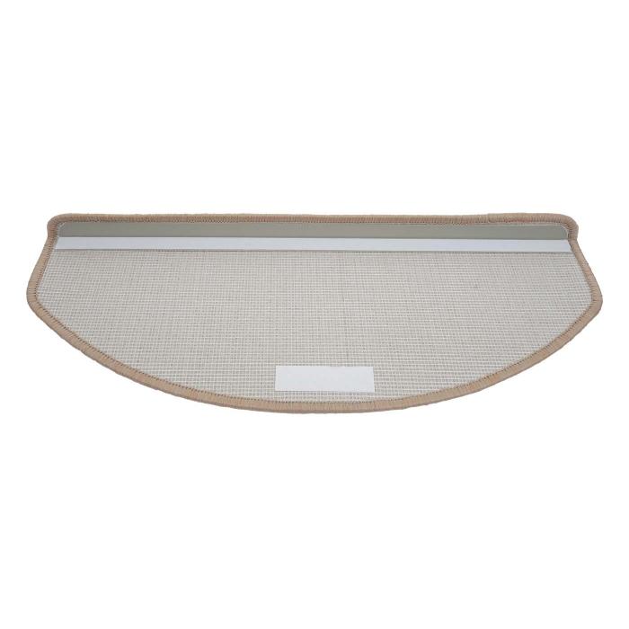 15er-Set Stufenmatte HWC-G49, Treppenteppich Treppenschutz Treppenmattenset, 65x25cm ~ halbrund, creme-beige