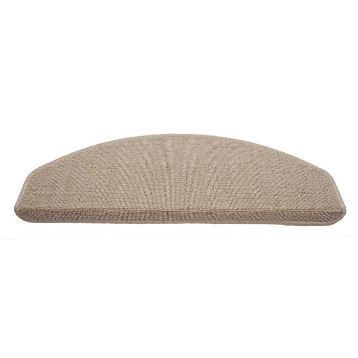 15er-Set Stufenmatte HWC-G49, Treppenteppich Treppenschutz Treppenmattenset, 65x25cm ~ halbrund, creme-beige
