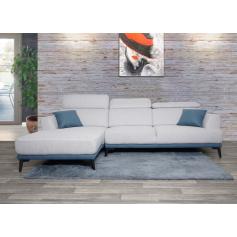 Sofa HWC-G44, Couch Ecksofa L-Form, Liegefläche Nosagfederung Taschenfederkern Teppich verstellbar ~ links, hellgrau