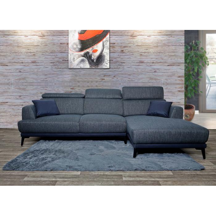 Sofa HWC-G44, Ecksofa L-Form 3-Sitzer, Liegeflche Nosagfederung Taschenfederkern verstellbar 277cm ~ rechts, dunkelgrau