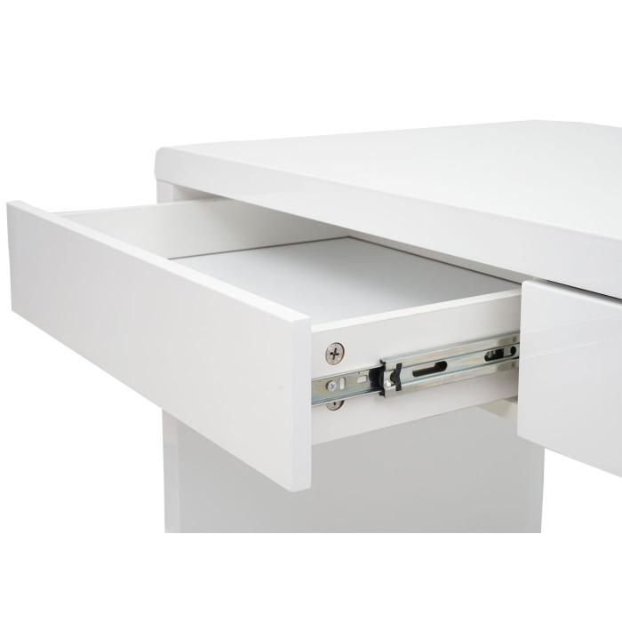 Schreibtisch HWC-G51, Brotisch Computertisch Arbeitstisch, Hochglanz Wei ~ 100x60cm