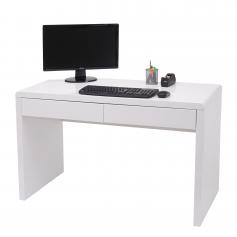 B-Ware (Ecke angedrückt, SK1) |Schreibtisch Bürotisch Computertisch Arbeitstisch, Hochglanz Weiß ~ 120x60cm