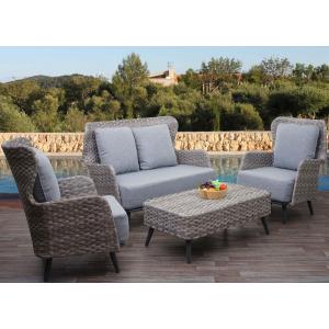 Poly-Rattan Gartengarnitur HWC-G53, Lounge-Set Sofa Sitzgruppe, Spun Poly ~ grau, Polster hellgrau