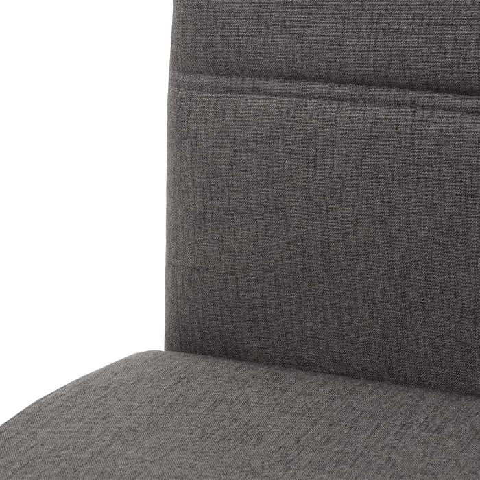 6er-Set Esszimmerstuhl HWC-G55, Küchenstuhl Stuhl, Stoff/Textil Edelstahl  gebürstet ~ grau-braun von Heute-Wohnen