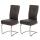 2er-Set Esszimmerstuhl HWC-G56, Kchenstuhl Freischwinger Stuhl, Textil Wildleder-Optik ~ grau