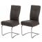 2er-Set Esszimmerstuhl HWC-G56, Kchenstuhl Freischwinger Stuhl, Textil Wildleder-Optik ~ grau