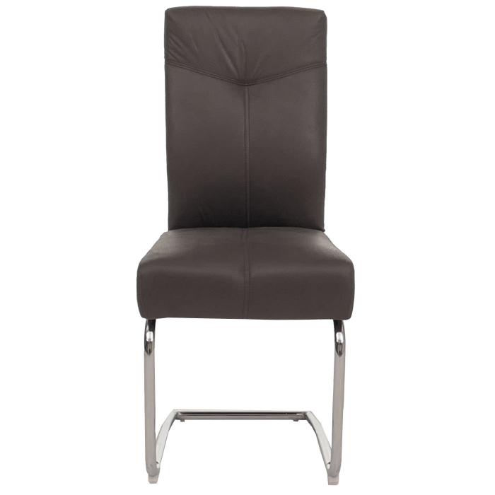 2er-Set Esszimmerstuhl HWC-G56, Kchenstuhl Freischwinger Stuhl, Textil Wildleder-Optik ~ grau