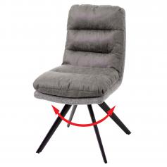 B-Ware (Stühle knarren SK1) | Esszimmerstuhl HWC-G66, Küchenstuhl Stuhl, drehbar Auto-Position Stoff/Textil