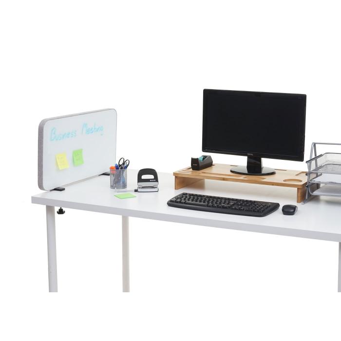 Tisch-Whiteboard HWC-G74, Bro-Sichtschutz Trennwand Schreibtisch Magnettafel Pinnwand, Stoff/Textil ~ 60x35cm grau