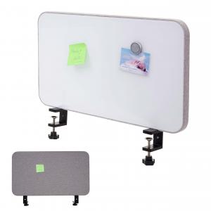 Tisch-Whiteboard HWC-G74, Bro-Sichtschutz Trennwand Schreibtisch Magnettafel Pinnwand, Stoff/Textil ~ 60x35cm grau